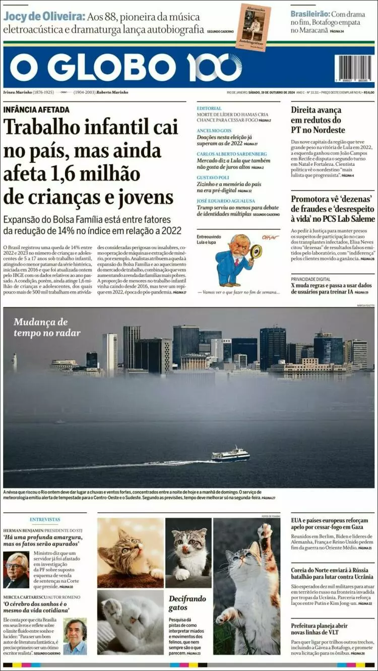 Prima-pagina-oglobo-edizione-di-oggi-2024-10-19