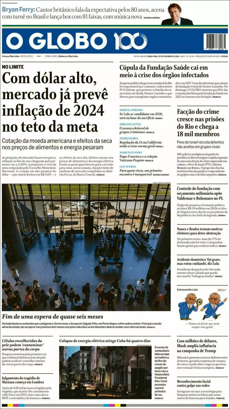 Prima-pagina-oglobo-edizione-di-oggi-2024-10-22