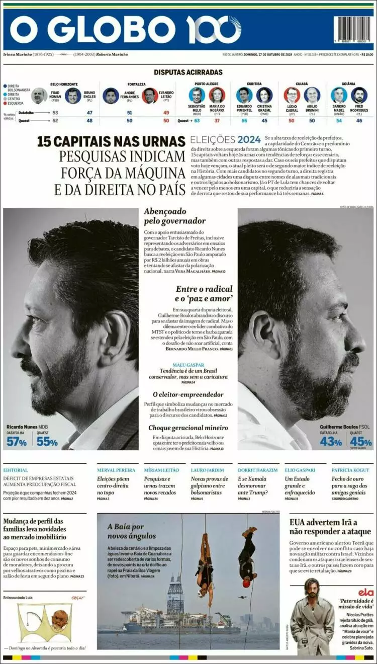 Prima-pagina-oglobo-edizione-di-oggi-2024-10-27