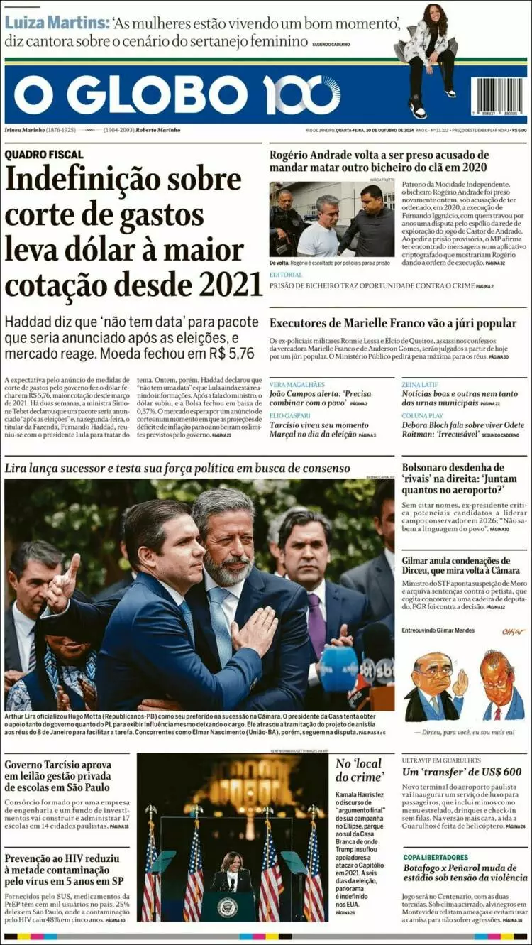 Prima-pagina-oglobo-edizione-di-oggi-2024-10-30