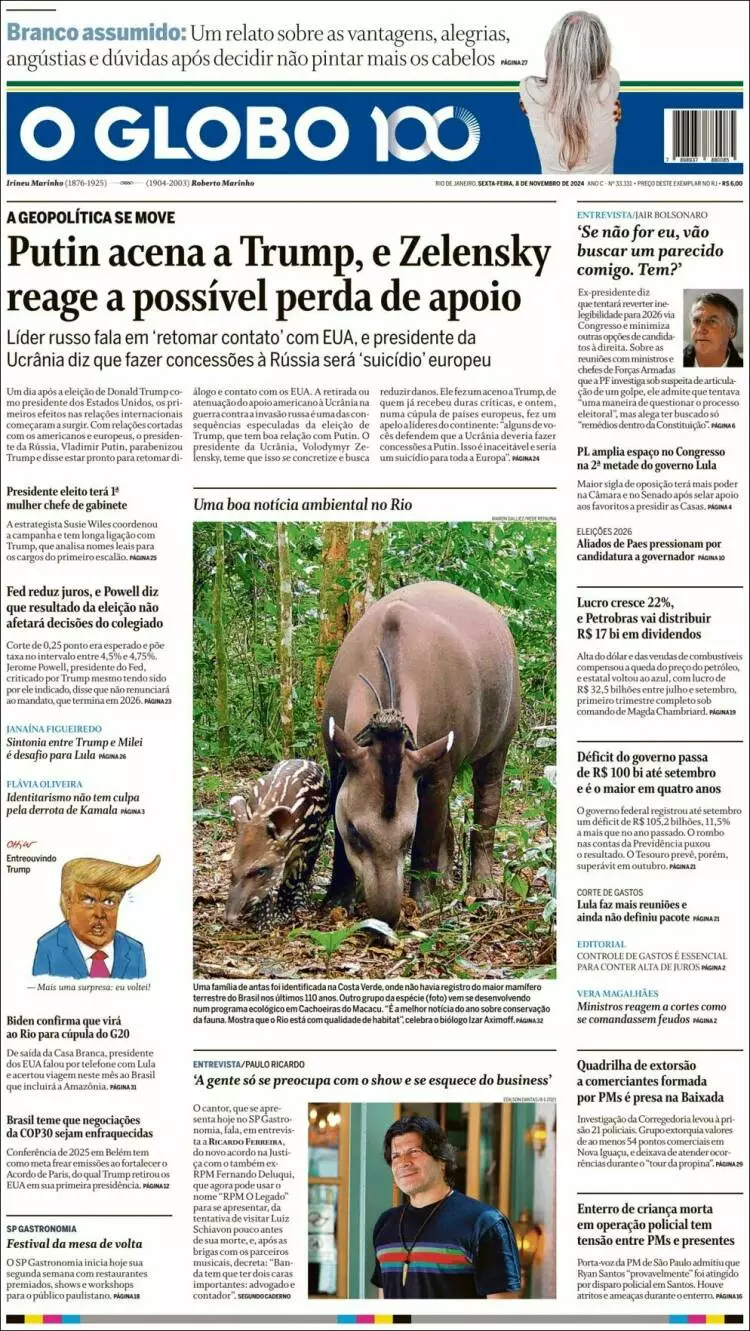 Prima-pagina-oglobo-edizione-di-oggi-2024-11-08