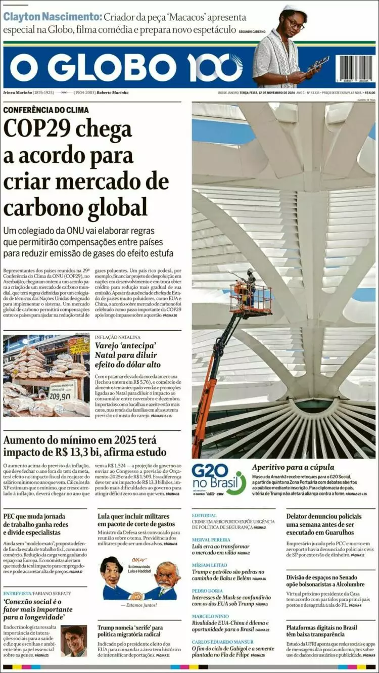 Prima-pagina-oglobo-edizione-di-oggi-2024-11-12