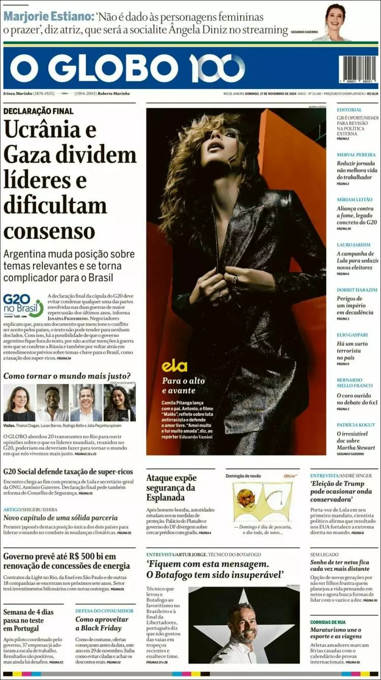 Prima-pagina-oglobo-edizione-di-oggi-2024-11-17