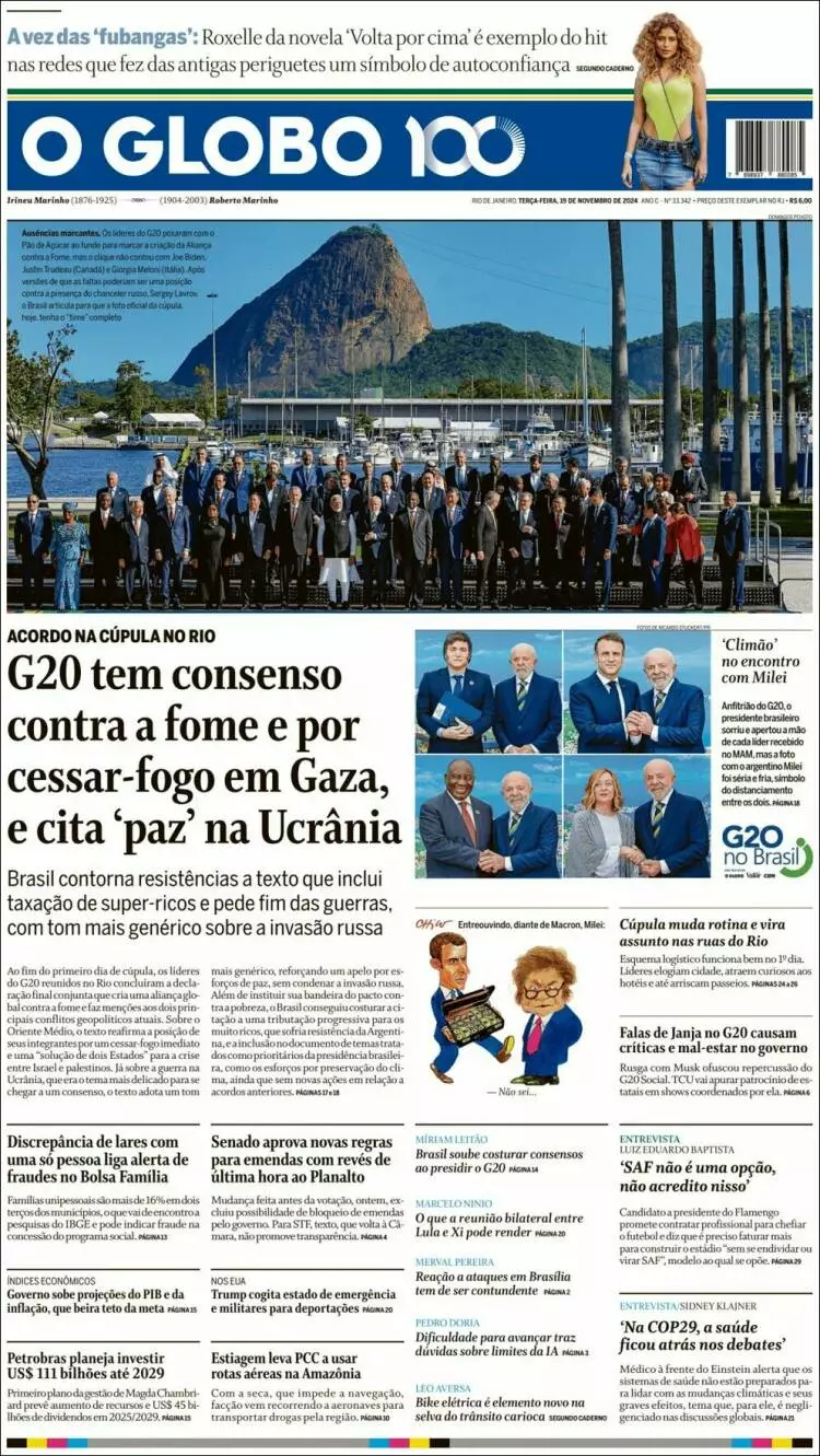 Prima-pagina-oglobo-edizione-di-oggi-2024-11-19