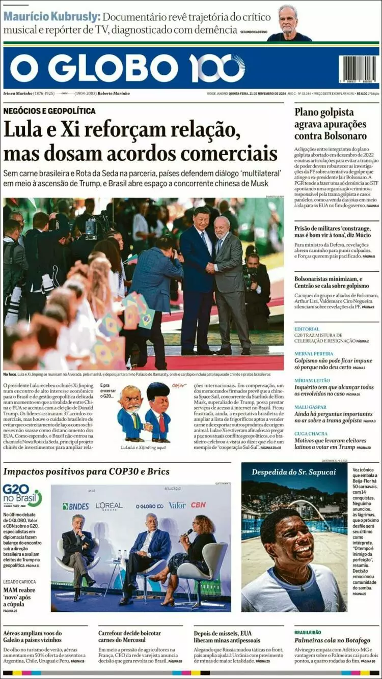 Prima-pagina-oglobo-edizione-di-oggi-2024-11-21