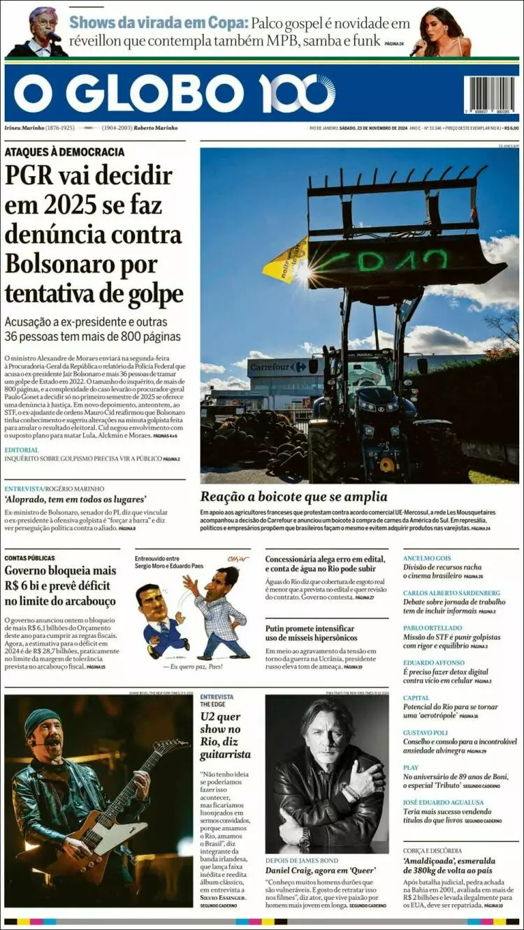 Prima-pagina-oglobo-edizione-di-oggi-2024-11-23