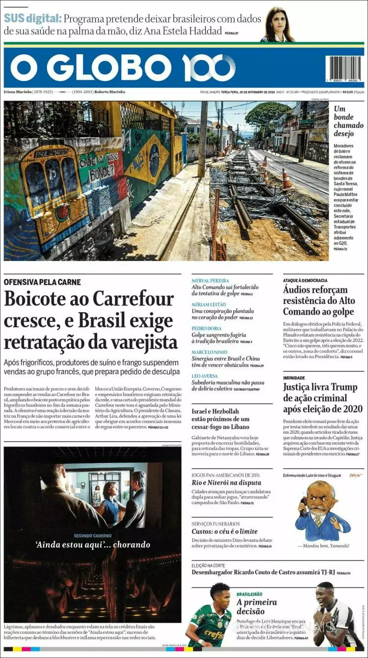 Prima-pagina-oglobo-edizione-di-oggi-2024-11-27