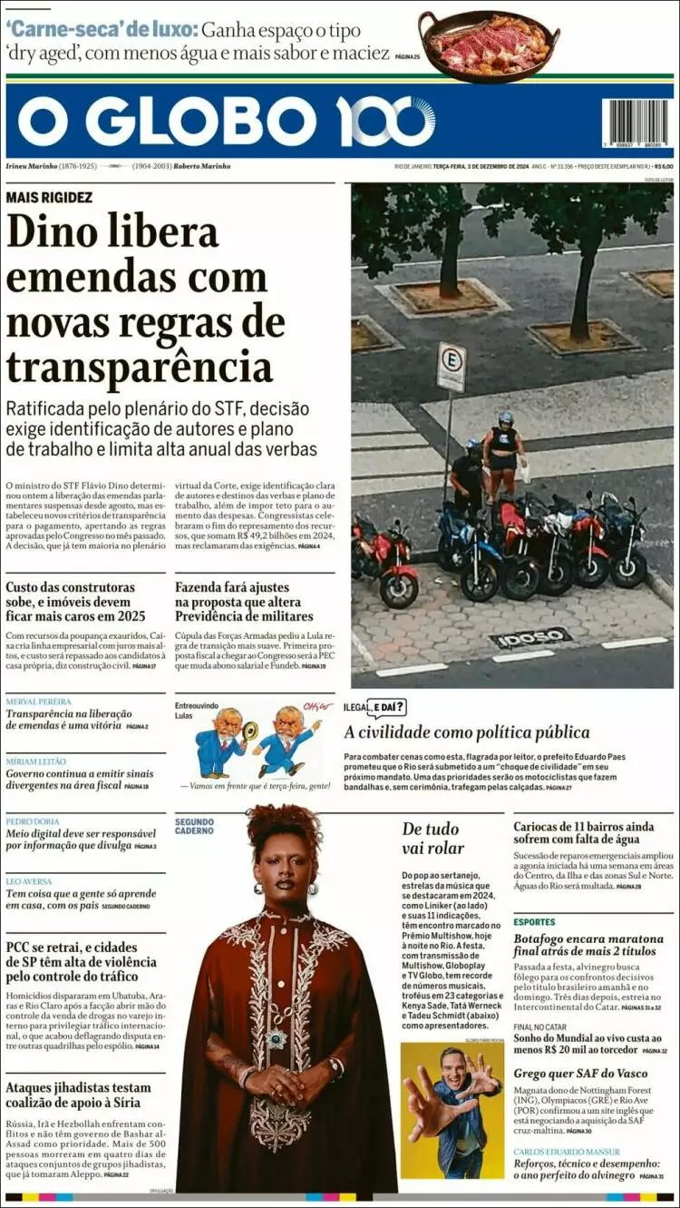 Prima-pagina-oglobo-edizione-di-oggi-2024-12-03