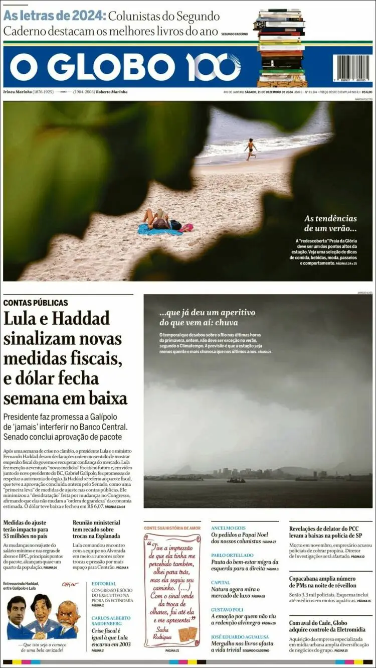 Prima-pagina-oglobo-edizione-di-oggi-2024-12-21