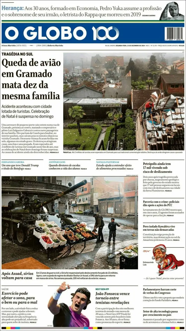 Prima-pagina-oglobo-edizione-di-oggi-2024-12-23