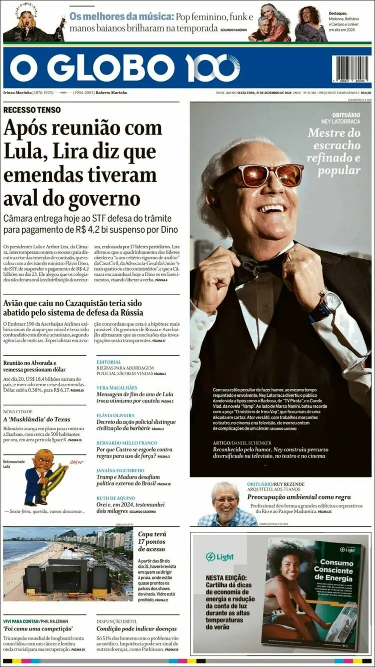 Prima-pagina-oglobo-edizione-di-oggi-2024-12-27