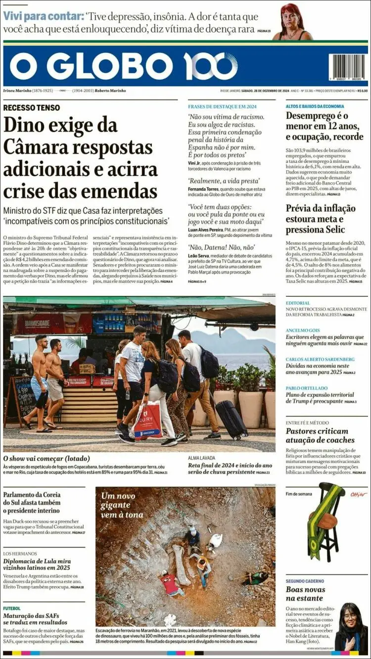 Prima-pagina-oglobo-edizione-di-oggi-2024-12-28