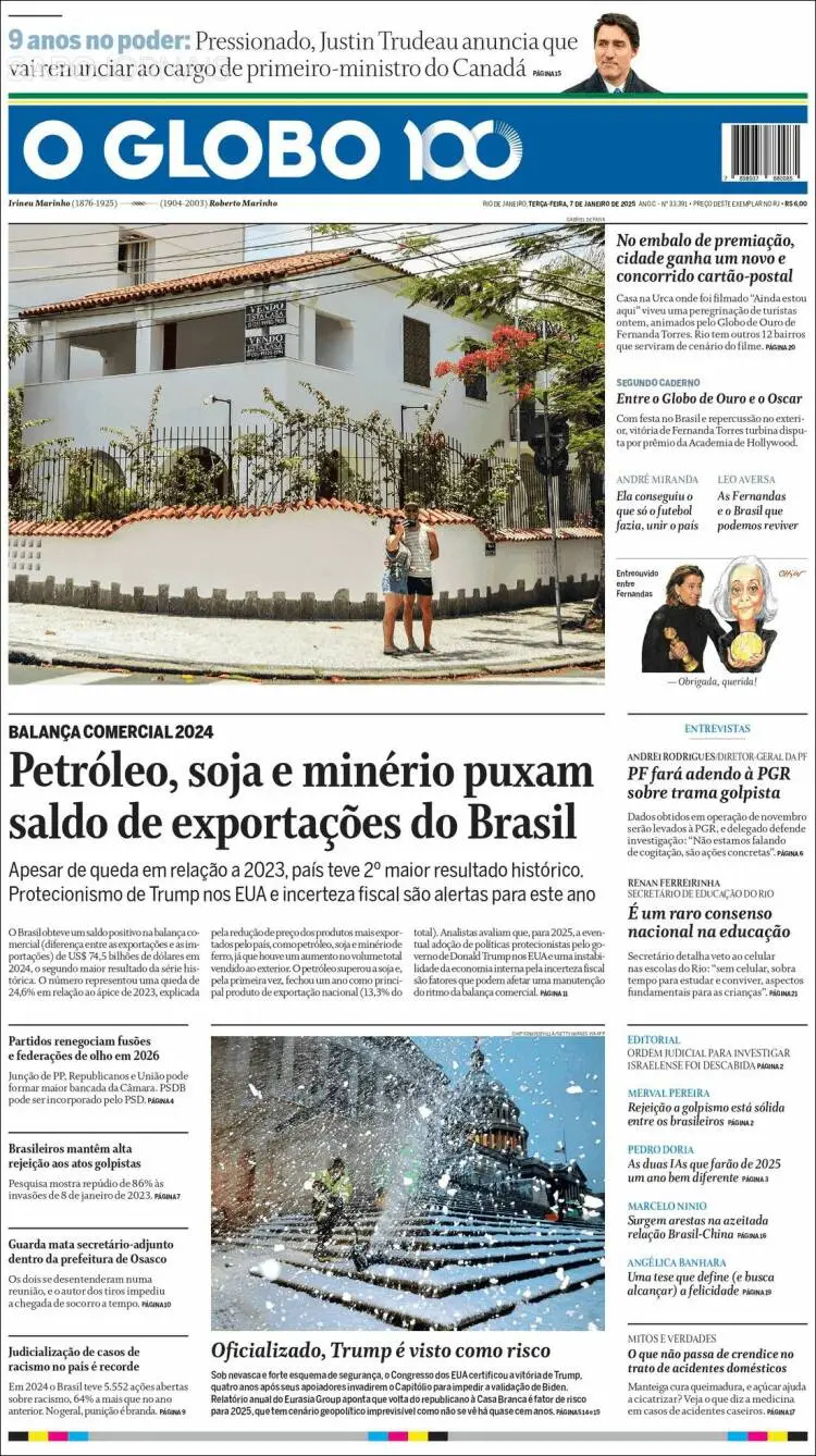 Prima-pagina-oglobo-edizione-di-oggi-2025-01-07