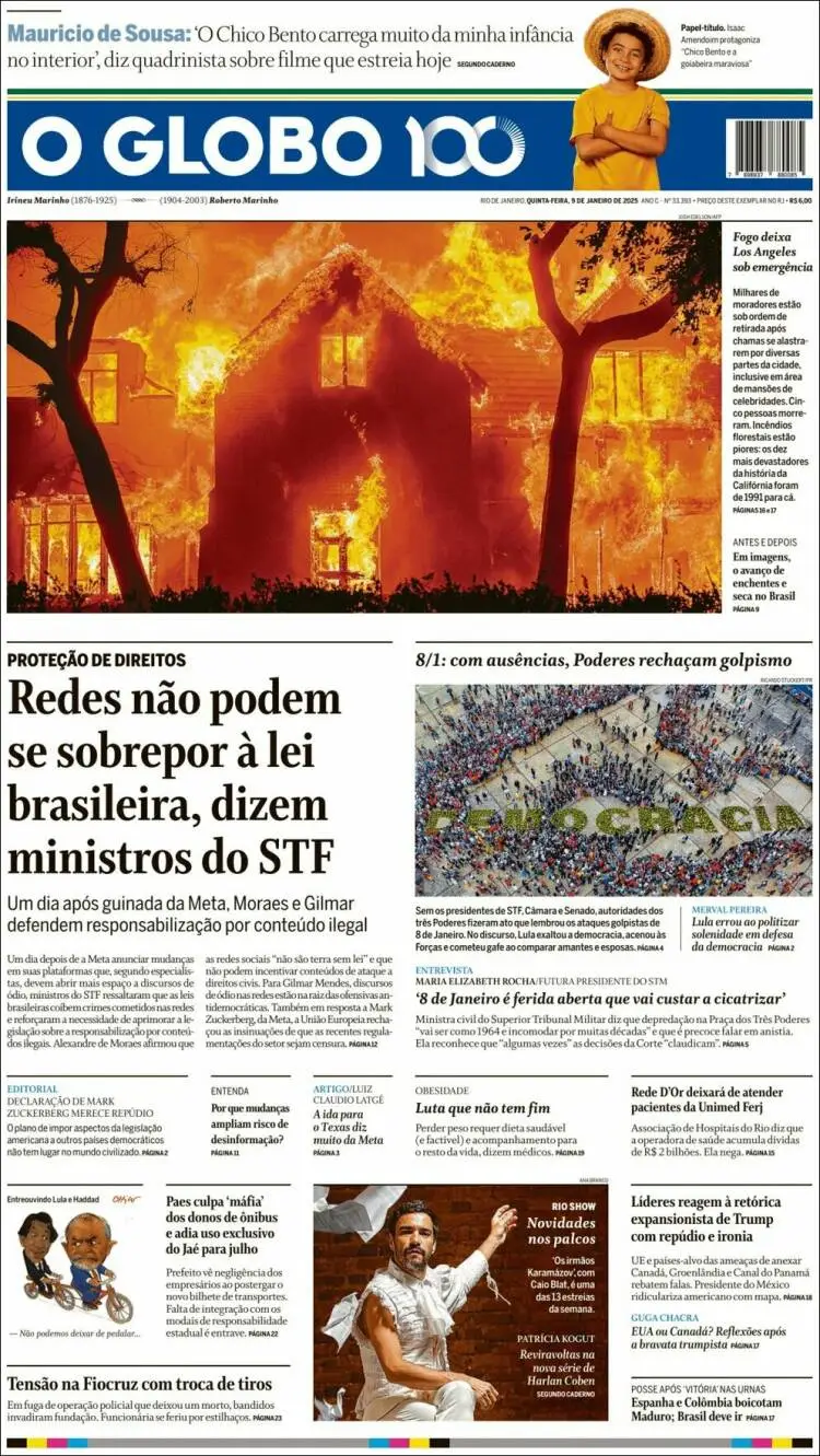 Prima-pagina-oglobo-edizione-di-oggi-2025-01-09