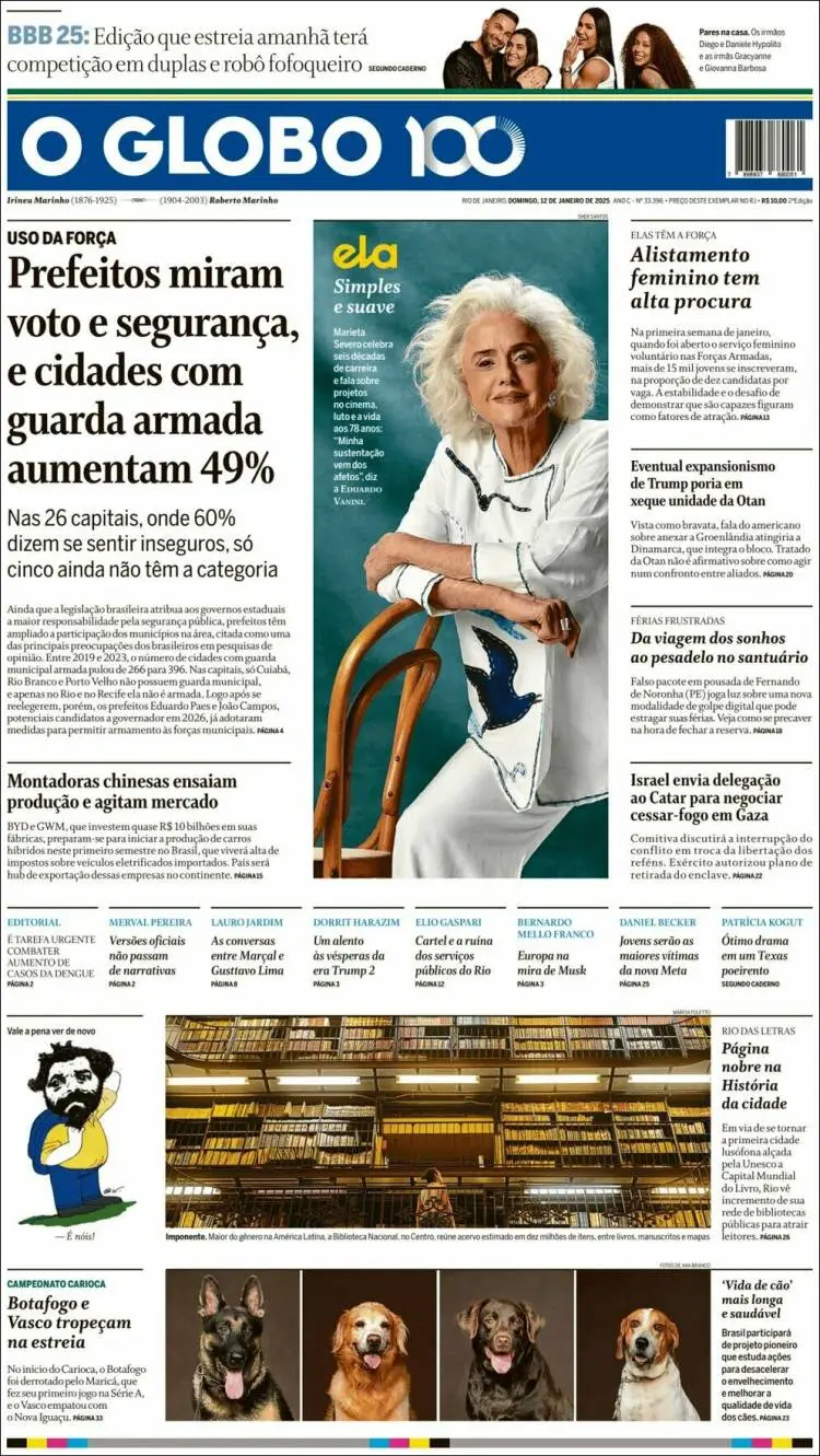 Prima-pagina-oglobo-edizione-di-oggi-2025-01-12