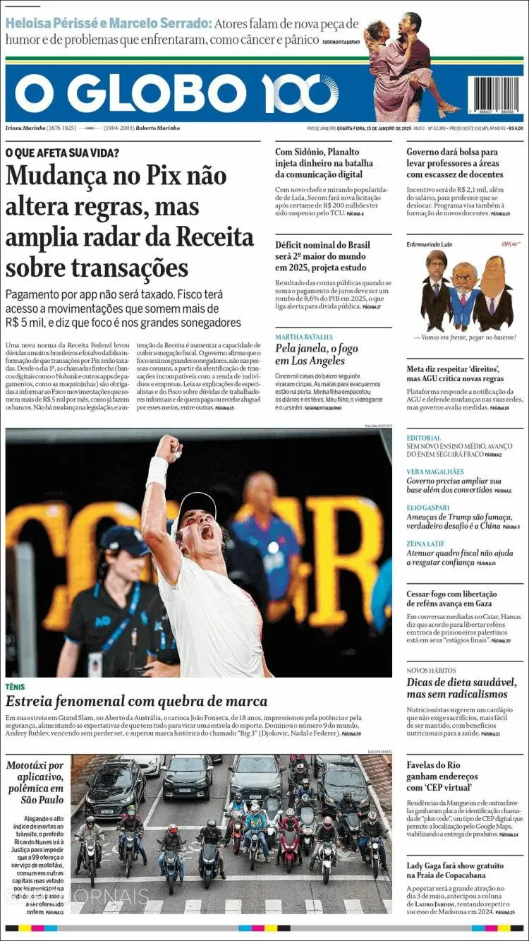 Prima-pagina-oglobo-edizione-di-oggi-2025-01-15