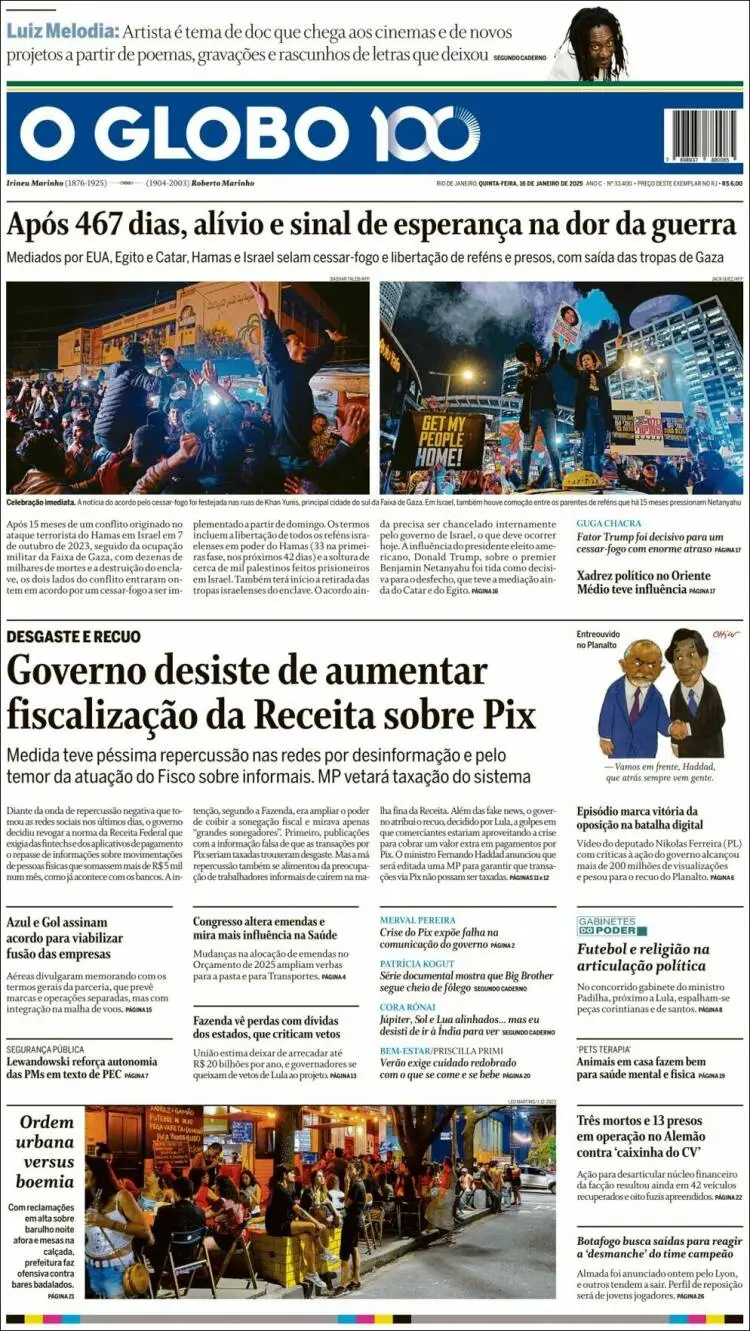 Prima-pagina-oglobo-edizione-di-oggi-2025-01-16