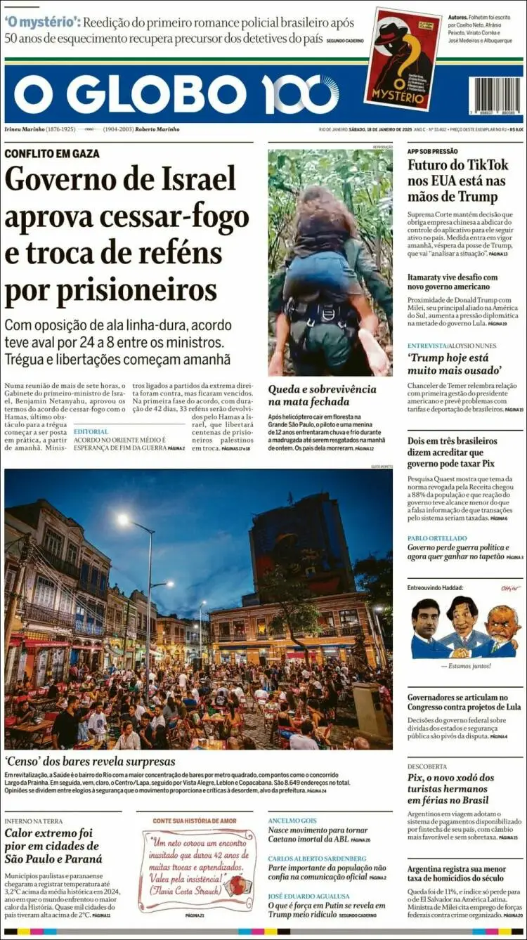 Prima-pagina-oglobo-edizione-di-oggi-2025-01-18