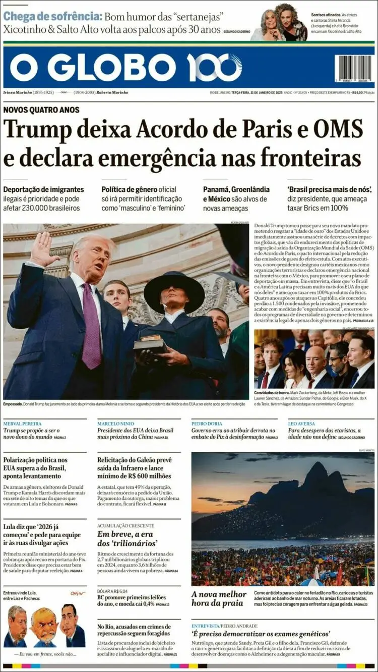 Prima-pagina-oglobo-edizione-di-oggi-2025-01-21