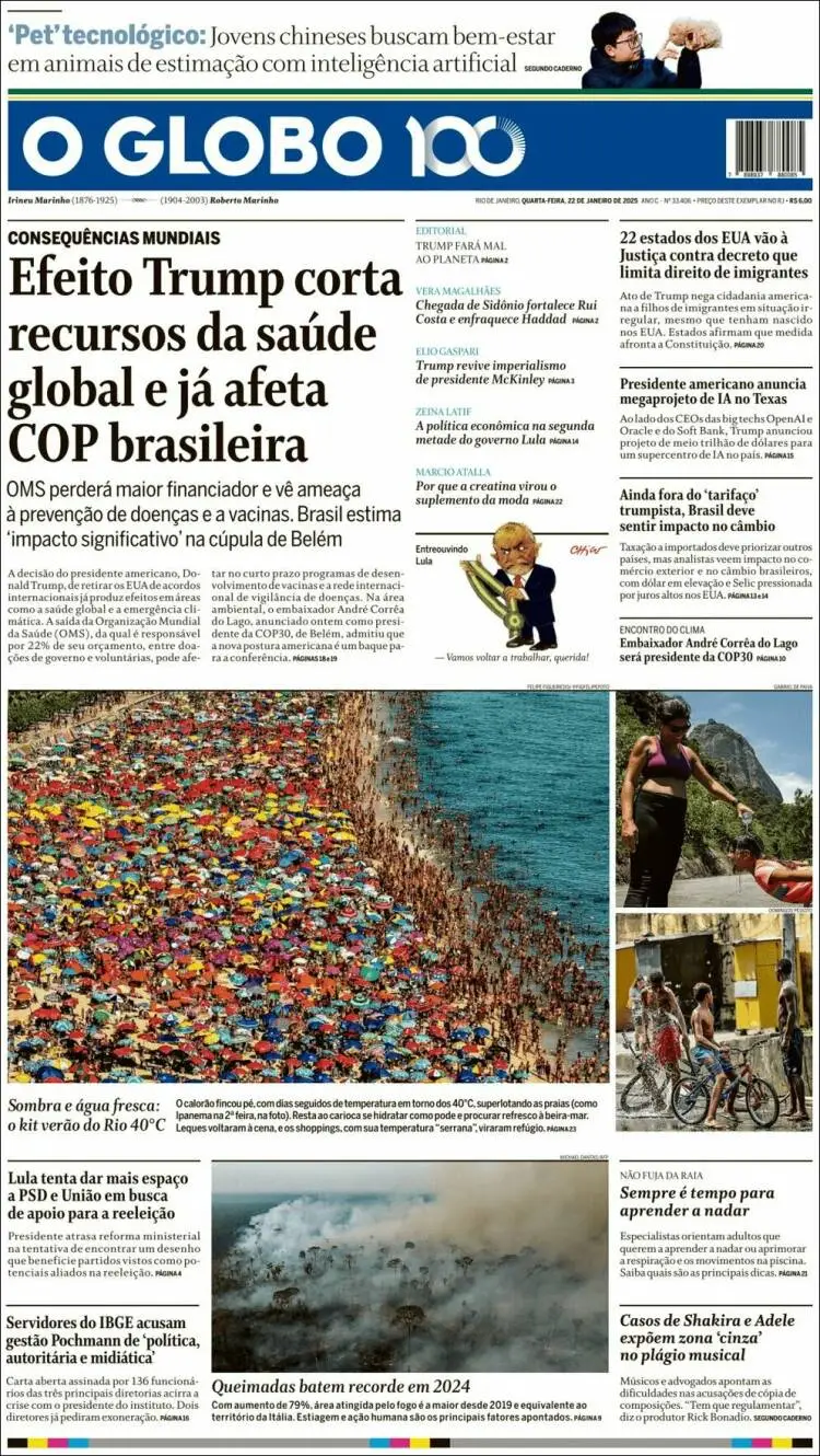 Prima-pagina-oglobo-edizione-di-oggi-2025-01-22