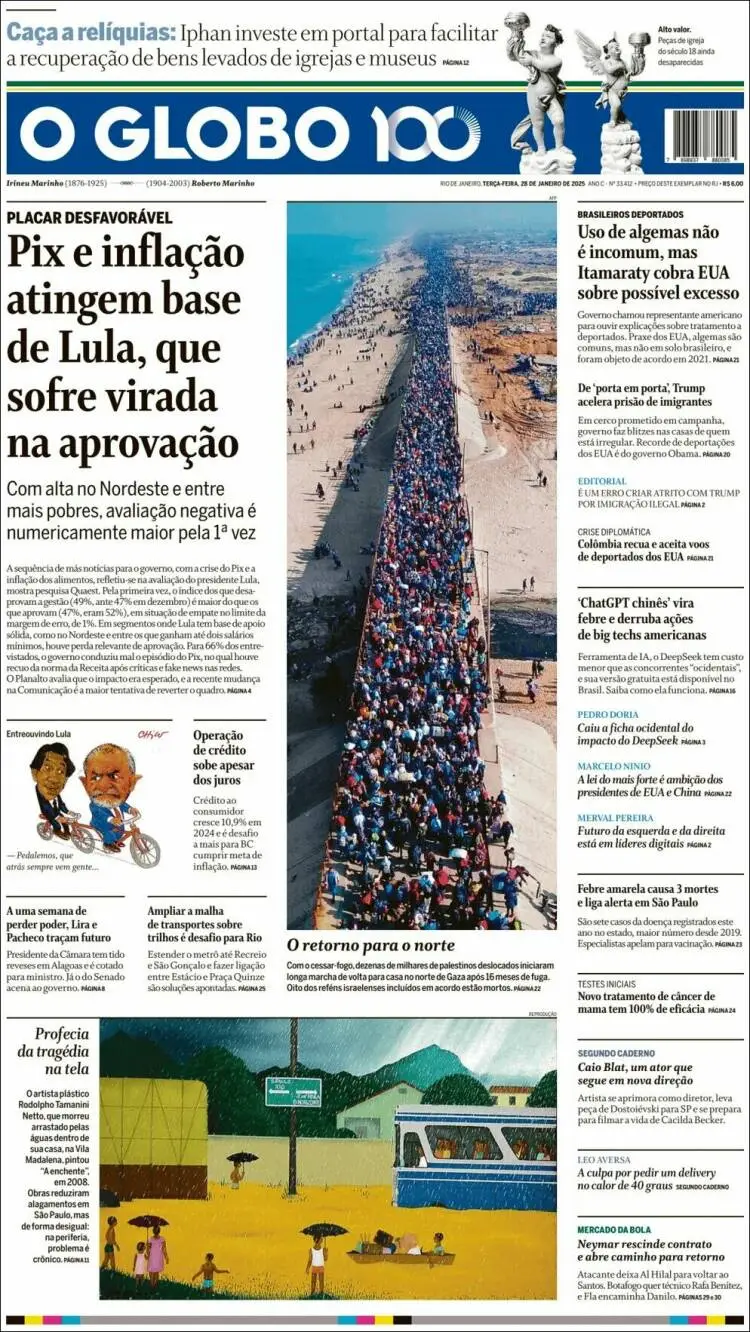 Prima-pagina-oglobo-edizione-di-oggi-2025-01-28