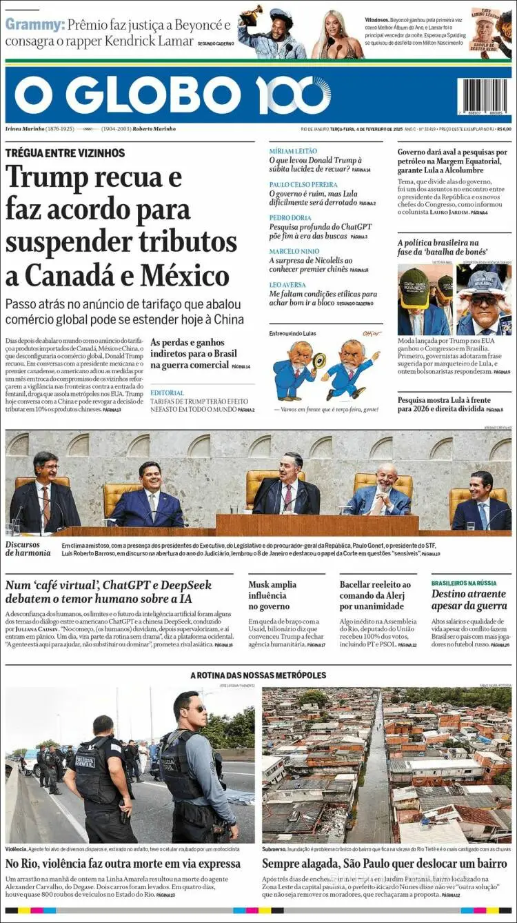 Prima-pagina-oglobo-edizione-di-oggi-2025-02-04