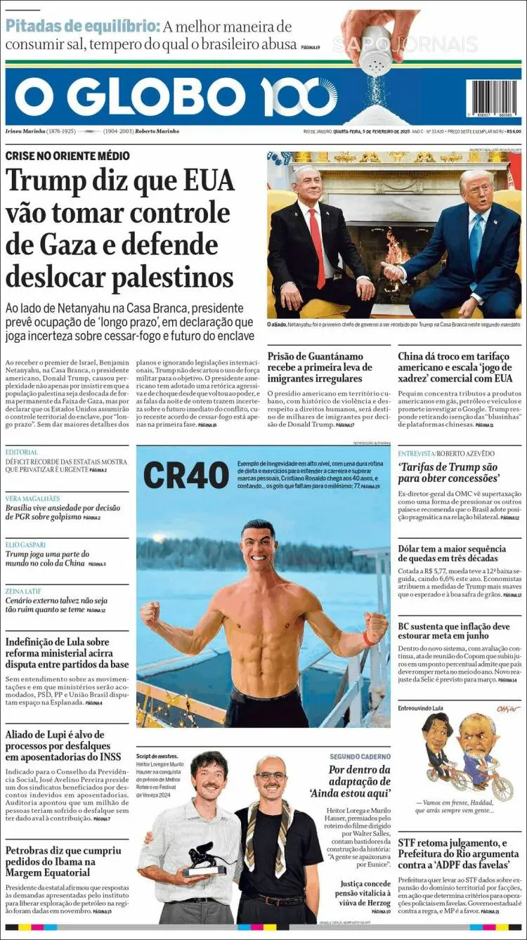 Prima-pagina-oglobo-edizione-di-oggi-2025-02-05