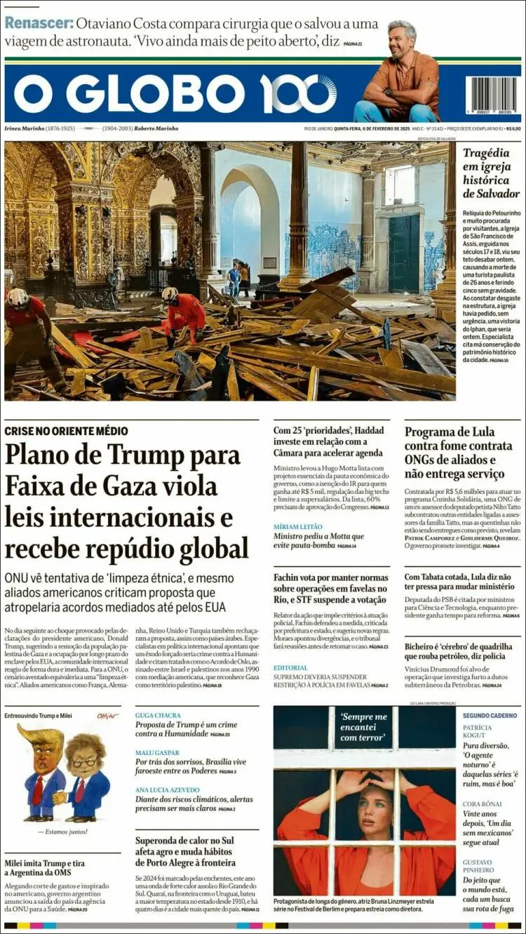 Prima-pagina-oglobo-edizione-di-oggi-2025-02-06