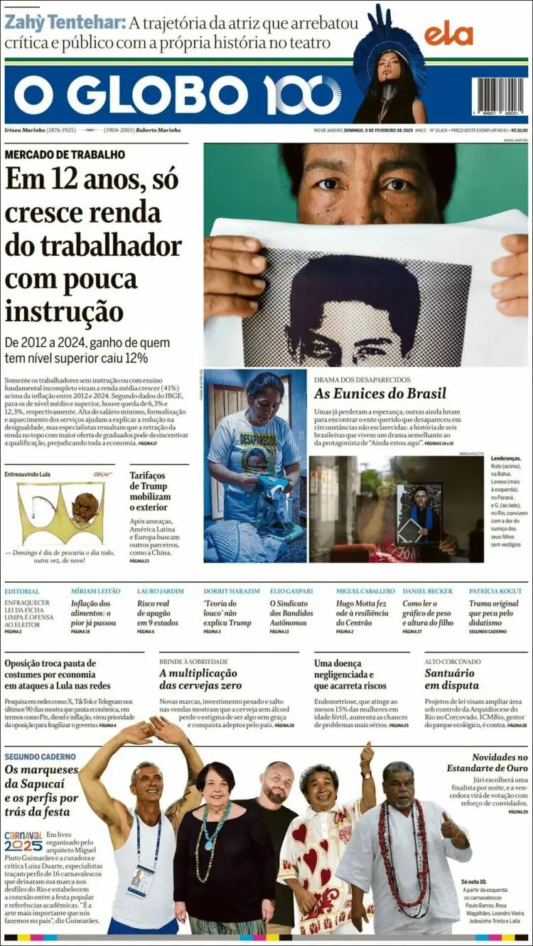 Prima-pagina-oglobo-edizione-di-oggi-2025-02-09