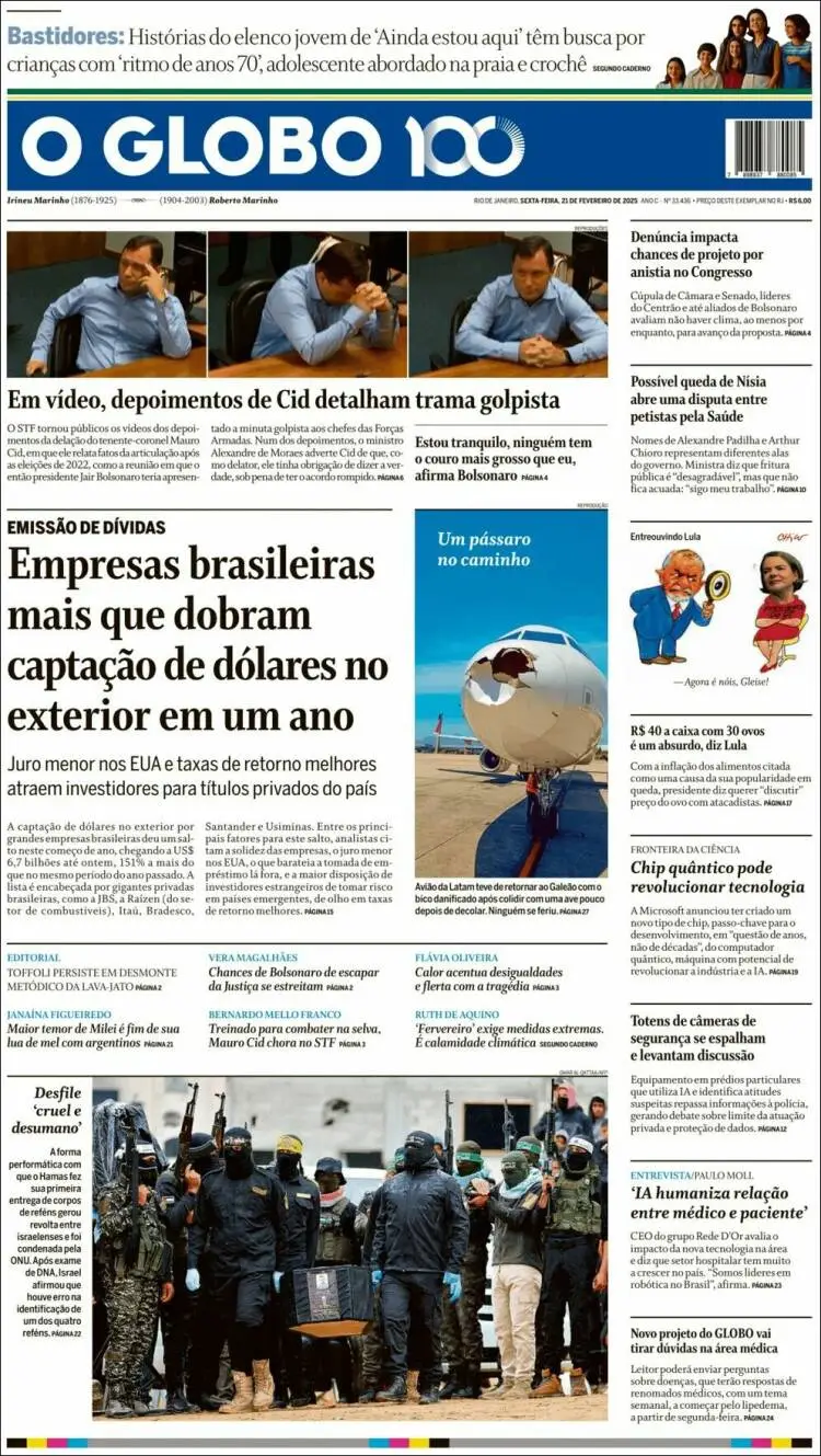 Prima-pagina-oglobo-edizione-di-oggi-2025-02-21