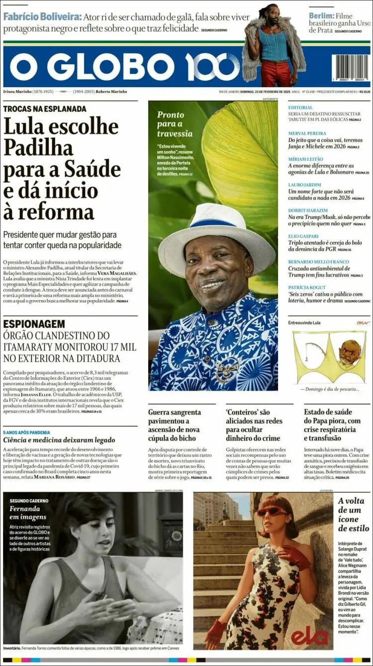 Prima-pagina-oglobo-edizione-di-oggi-2025-02-23