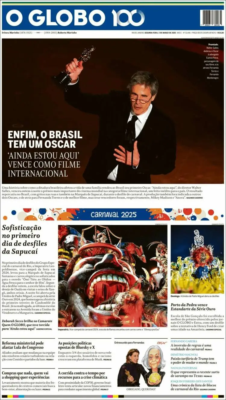 Prima-pagina-oglobo-edizione-di-oggi-2025-03-03