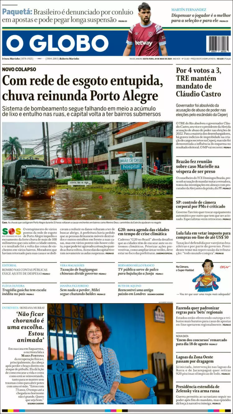 Prima-pagina-oglobo-edizione-di-oggi-24-05-2024