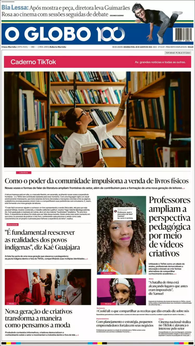 Prima-pagina-oglobo-edizione-di-oggi-26-08-2024