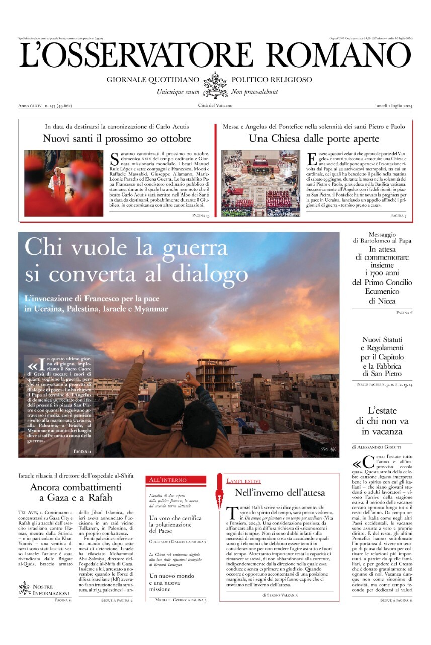 Prima-pagina-orservatore-romano-edizione-di-oggi-01-07-2024