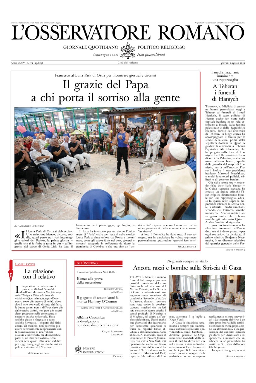 Prima-pagina-orservatore-romano-edizione-di-oggi-01-08-2024