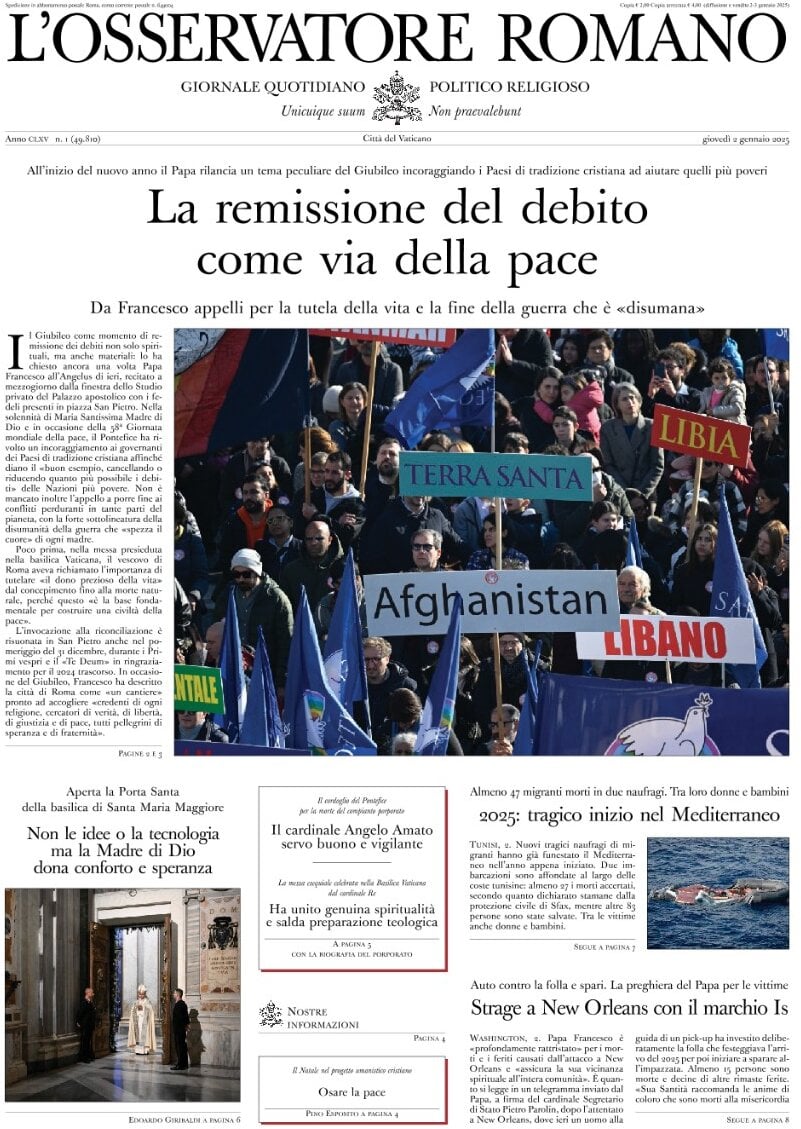 Prima-pagina-orservatore-romano-edizione-di-oggi-02-01-2025