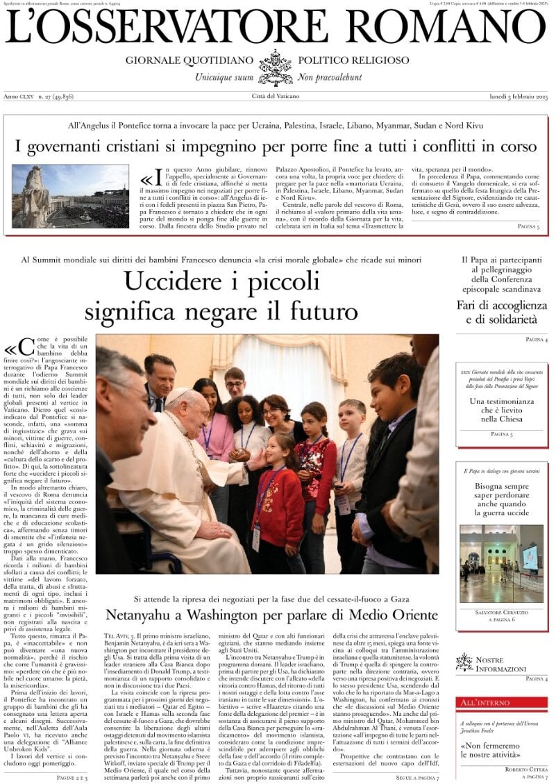 Prima-pagina-orservatore-romano-edizione-di-oggi-03-02-2025