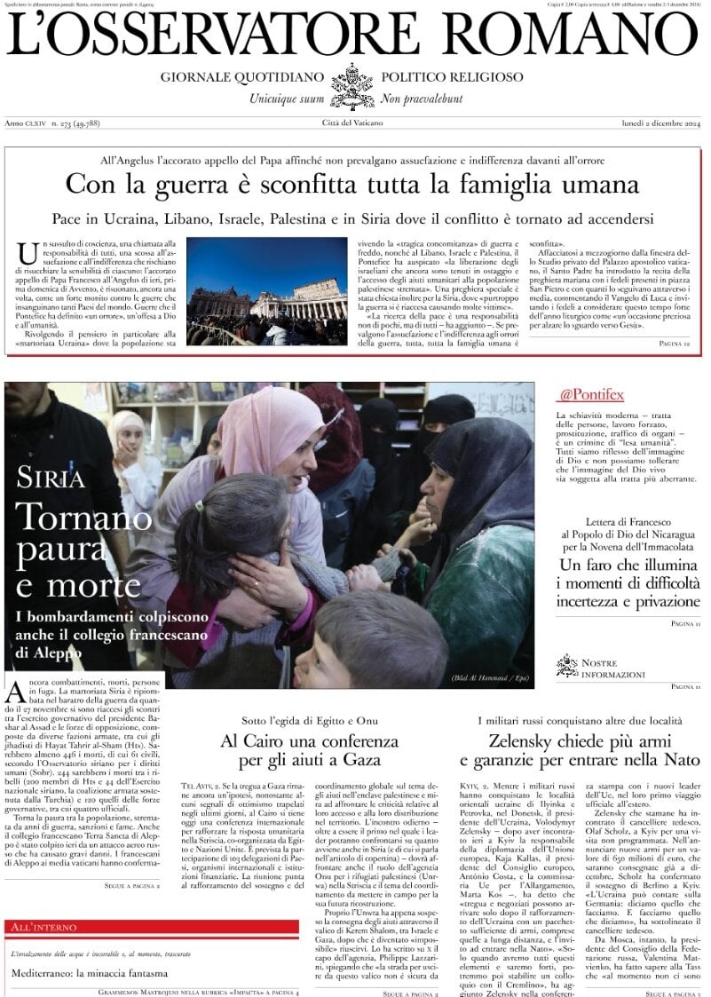 Prima-pagina-orservatore-romano-edizione-di-oggi-03-12-2024