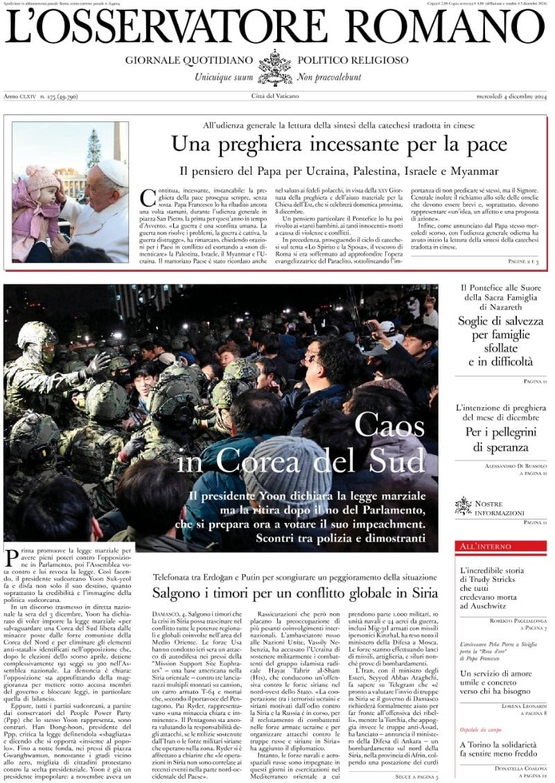 Prima-pagina-orservatore-romano-edizione-di-oggi-05-12-2024