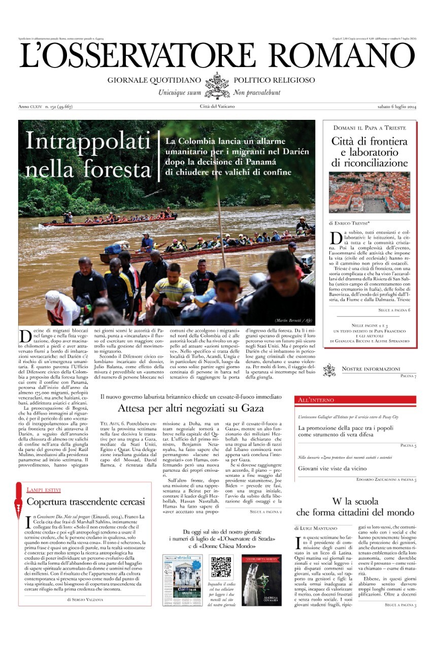 Prima-pagina-orservatore-romano-edizione-di-oggi-06-07-2024