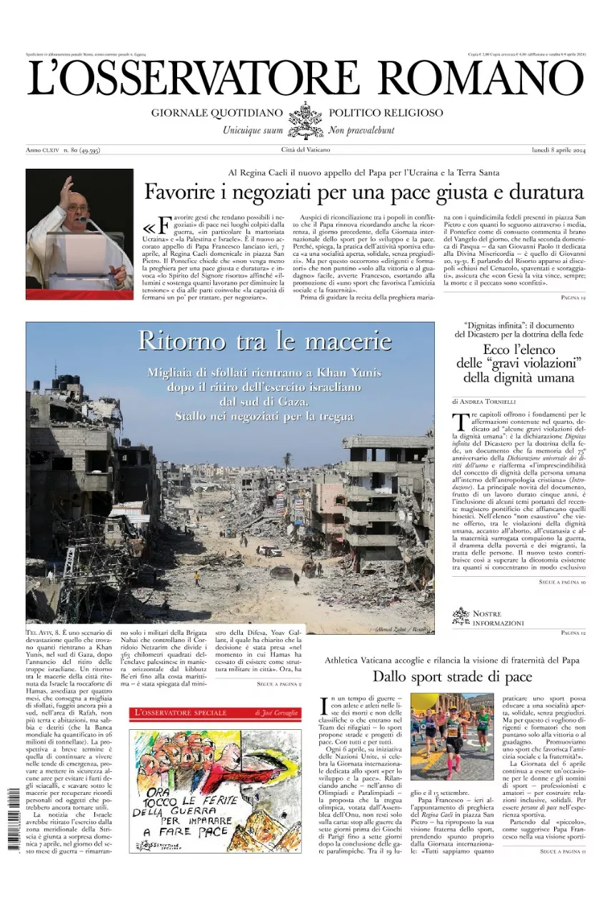 Prima-pagina-orservatore-romano-edizione-di-oggi-09-04-2024