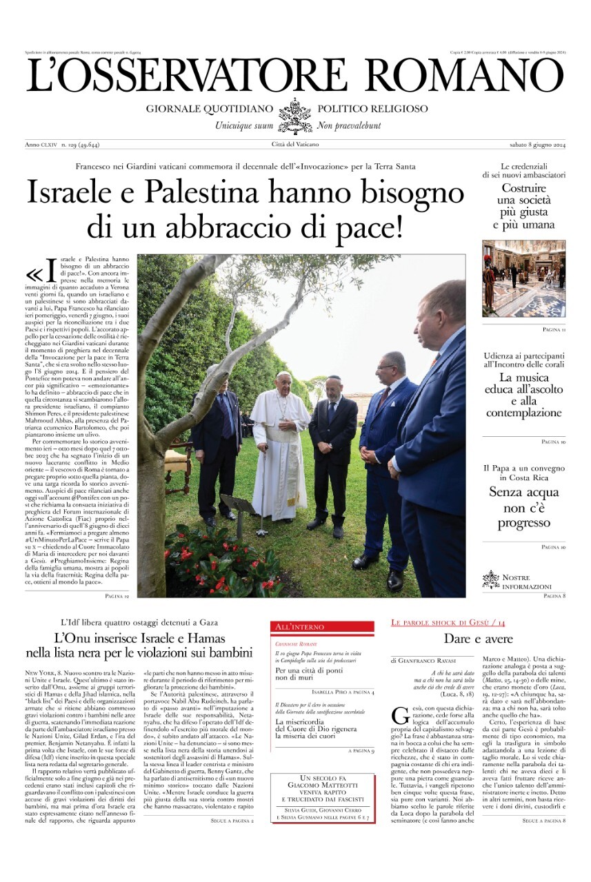 Prima-pagina-orservatore-romano-edizione-di-oggi-08-06-2024