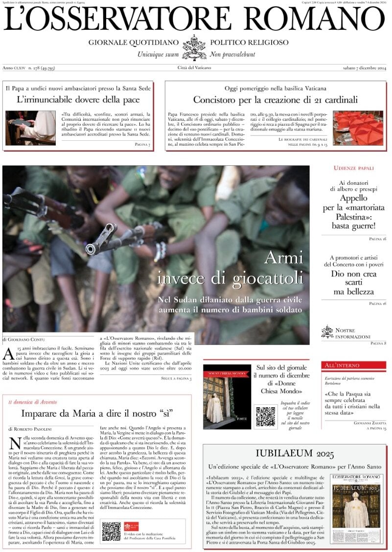 Prima-pagina-orservatore-romano-edizione-di-oggi-08-12-2024