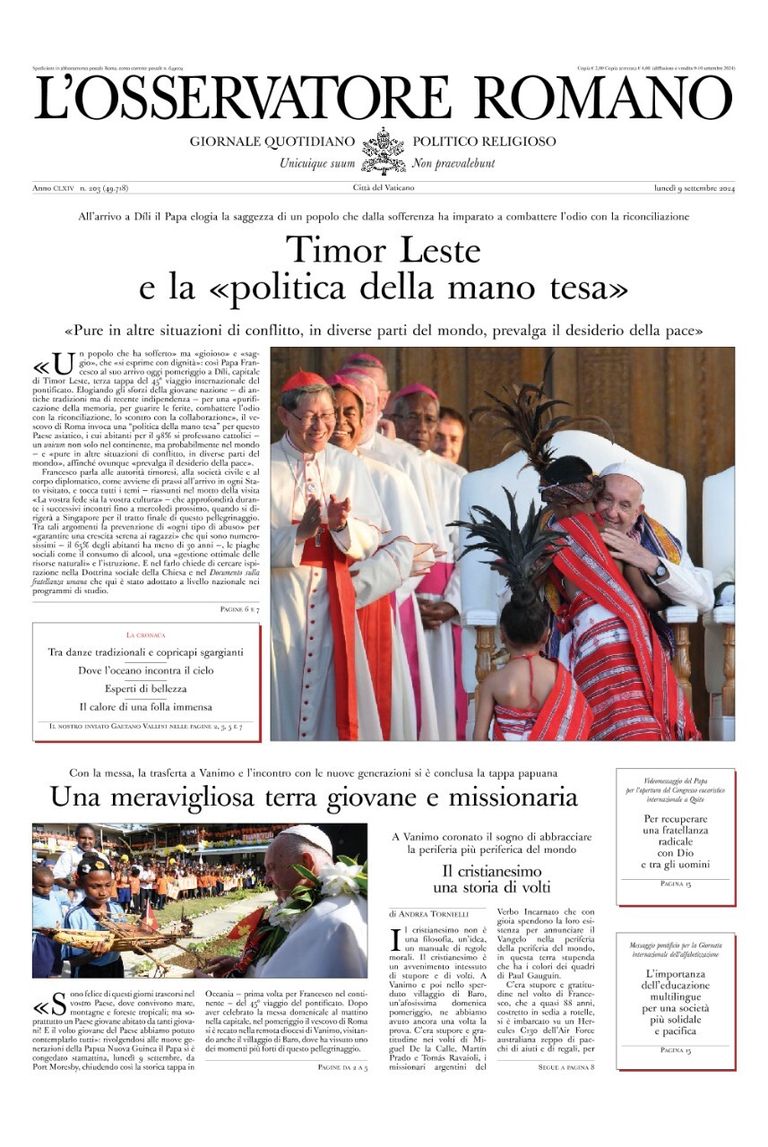 Prima-pagina-orservatore-romano-edizione-di-oggi-09-09-2024