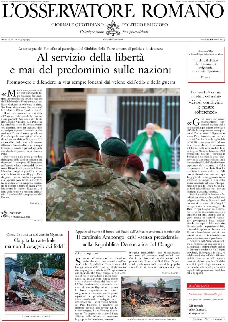 Prima-pagina-orservatore-romano-edizione-di-oggi-10-02-2025