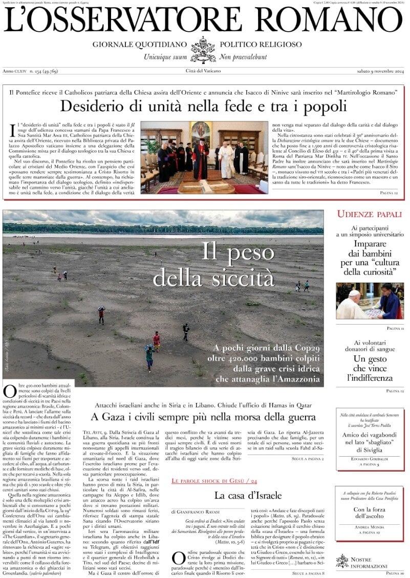 Prima-pagina-orservatore-romano-edizione-di-oggi-10-11-2024