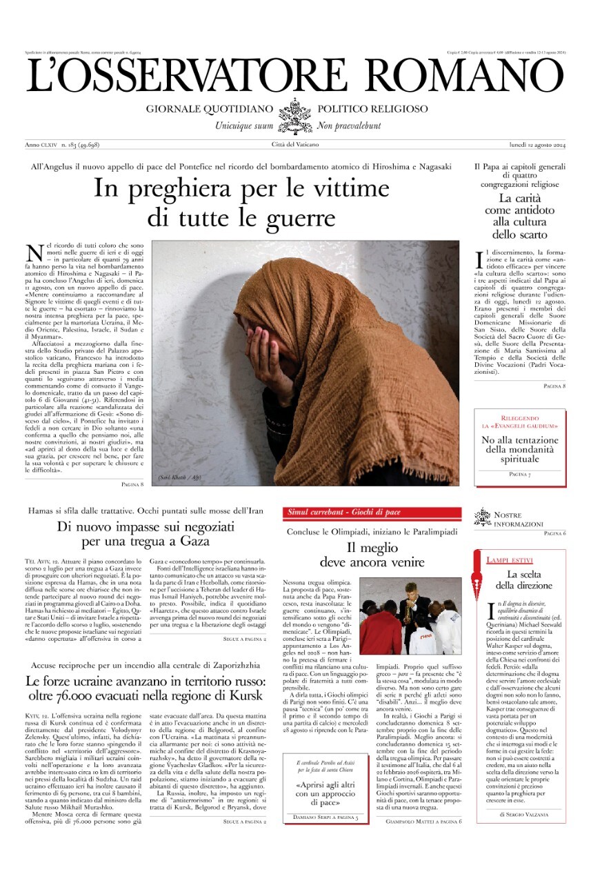 Prima-pagina-orservatore-romano-edizione-di-oggi-12-08-2024