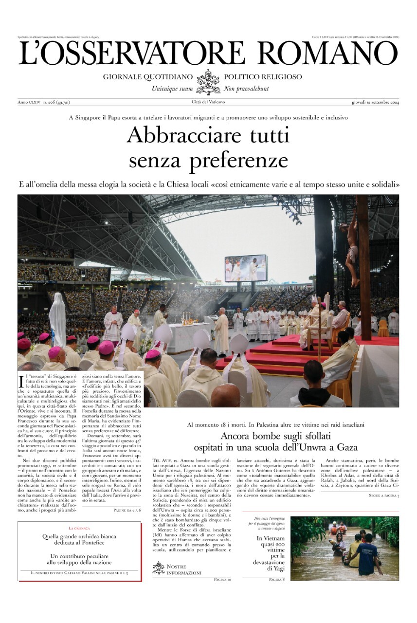 Prima-pagina-orservatore-romano-edizione-di-oggi-12-09-2024