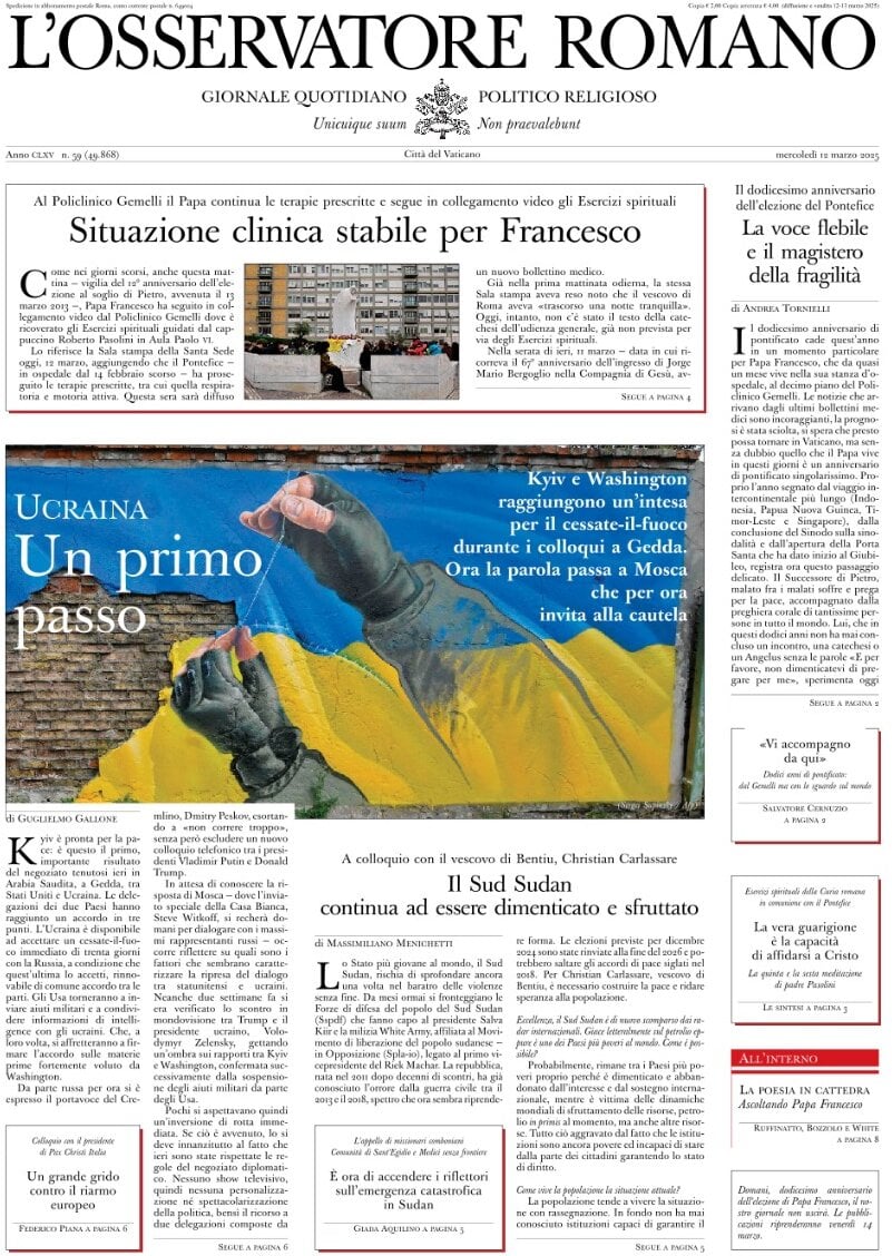 Prima-pagina-orservatore-romano-edizione-di-oggi-13-03-2025